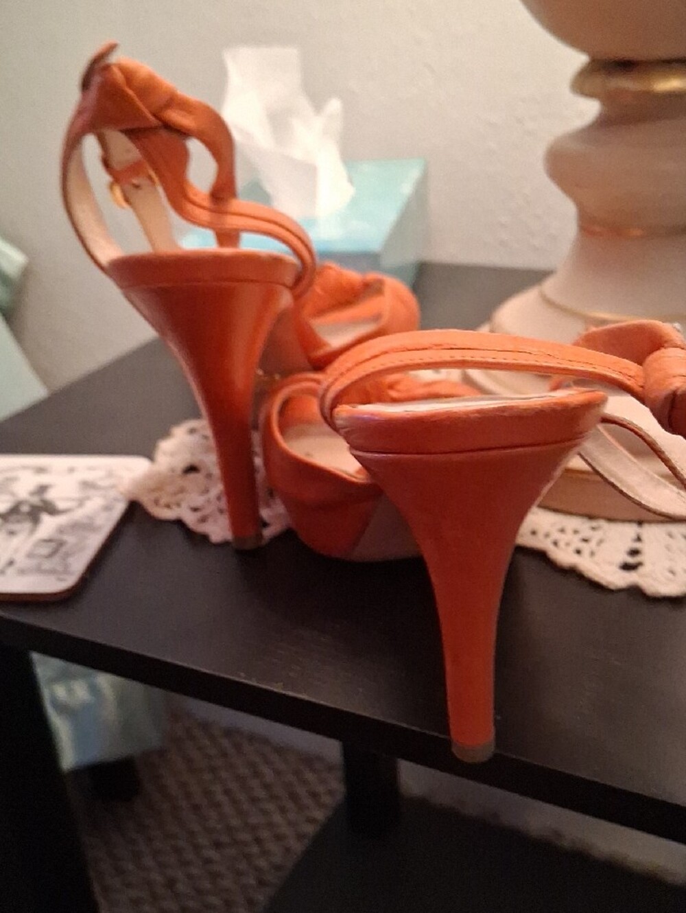 Prada Orange Knotted Slingback High Heels - Picture 8 of 8